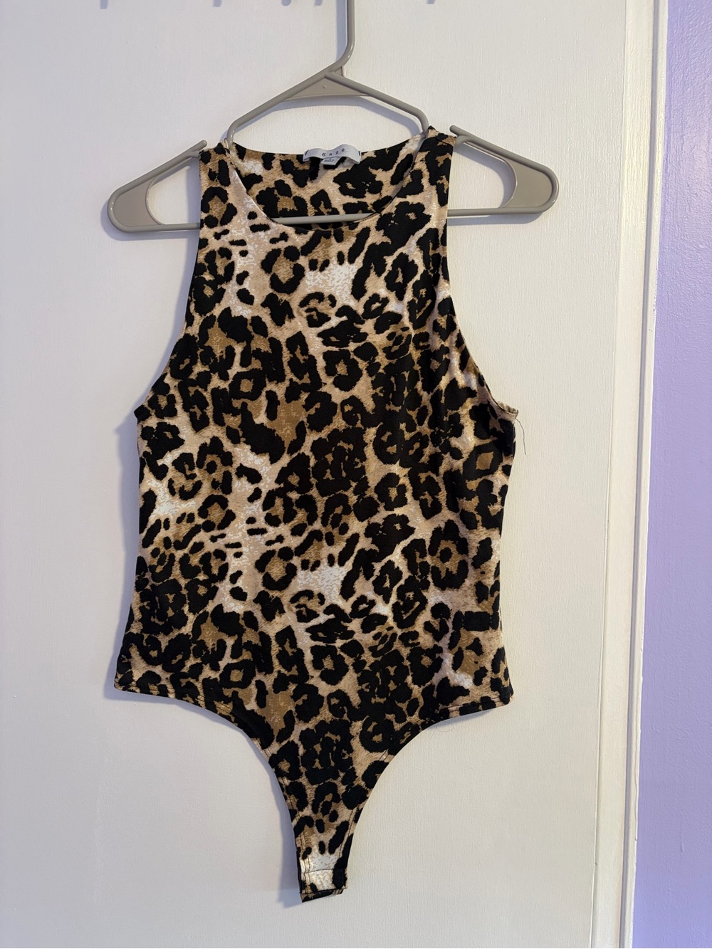gaze Leopard Print High-Neck Bodysuit - Brown/Black